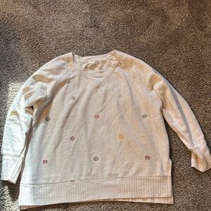 Maurice’s Cream Leaf Print Women's Crewneck